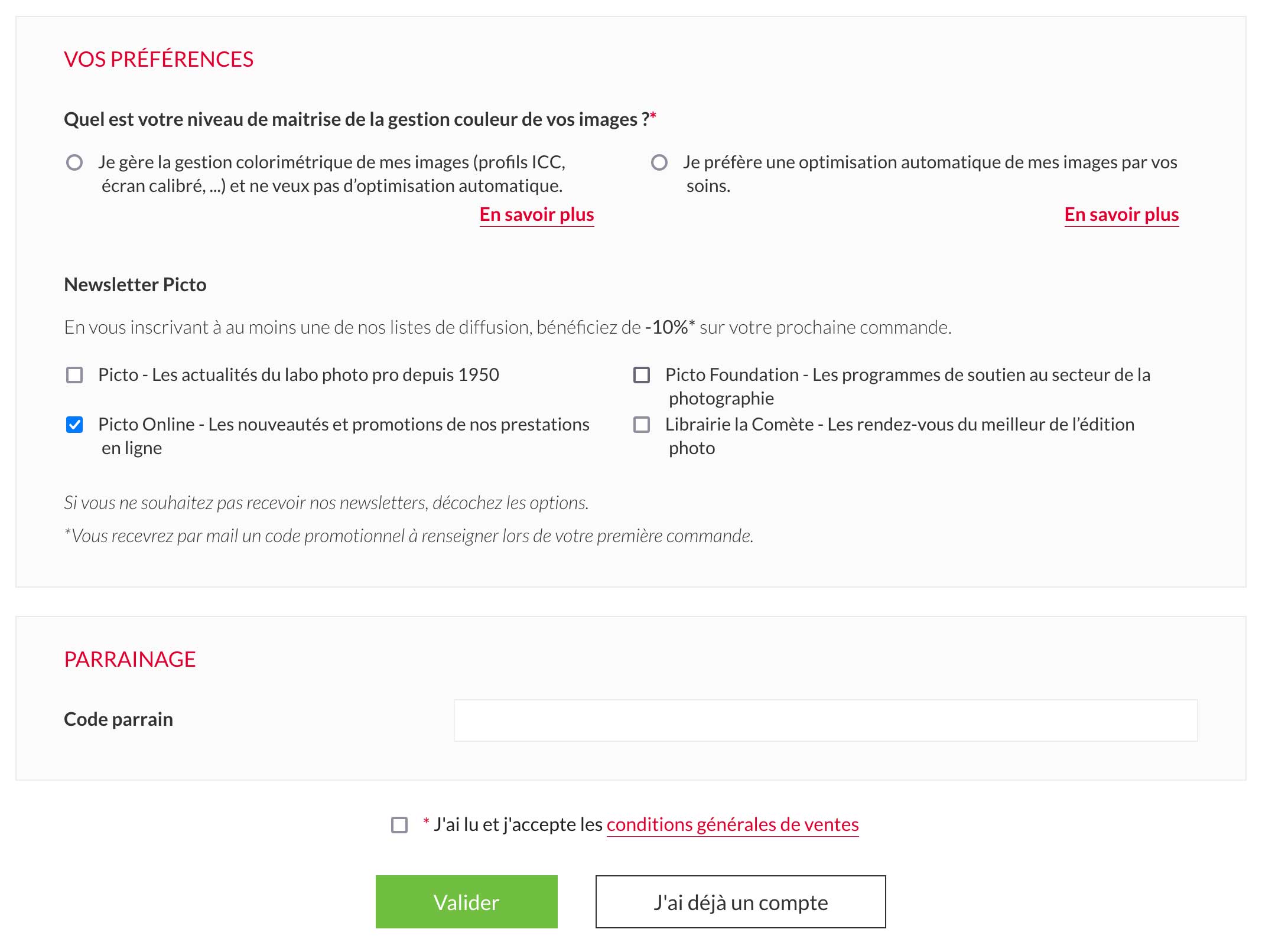 Cr&eacute;er votre compte