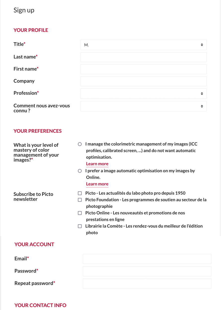 Cr&eacute;er votre compte