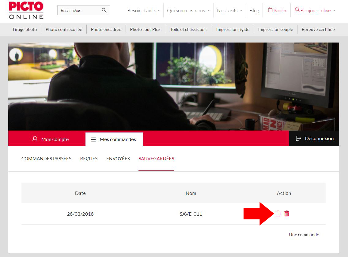 Changer une commande sauvegard&eacute;e